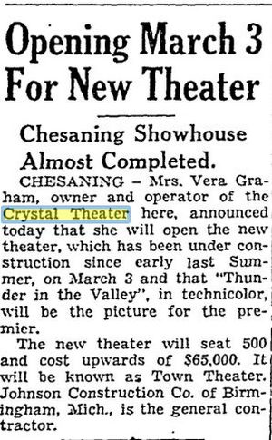 Feb 1948 Town Theatre, Chesaning